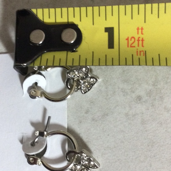 NWT silver hoops with butterfly, smiley face and pink heart drops - Picture 5 of 5